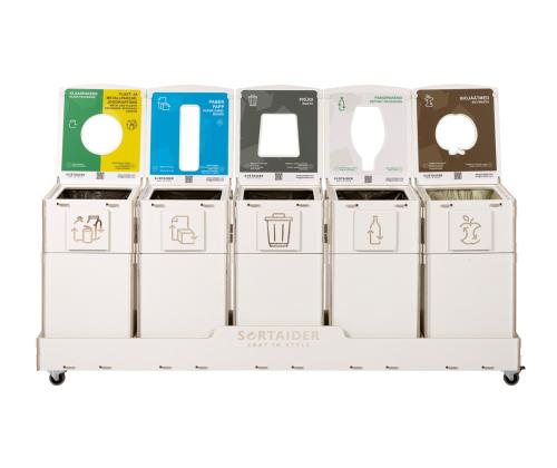 prügikast 90L x 5 sorteerimisjaam SORTAIDER SORTER 90W5