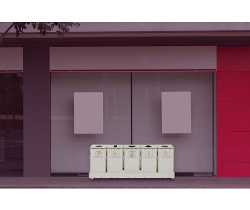 prügikast 90L x 5 sorteerimisjaam SORTAIDER SORTER 90W5