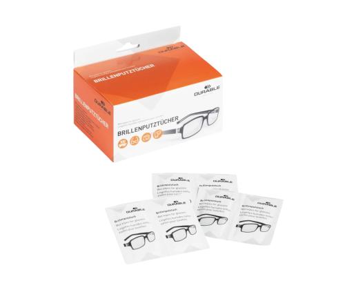 Puhastuslapid prillidele niisutatud DURABLE 100tk