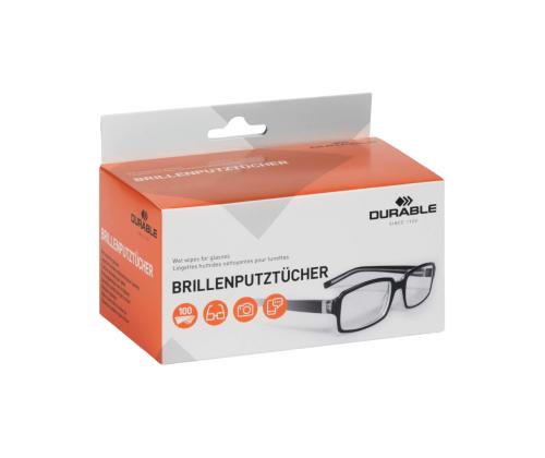 Puhastuslapid prillidele niisutatud DURABLE 100tk
