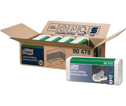 puhastuslapp TORK Long Lasting W4 1-kih valge 90tk (90478)