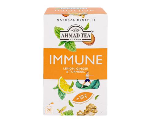 Puuviljatee AHMAD Immune sidrun ingver ja kurkum 20tk ümbrikus