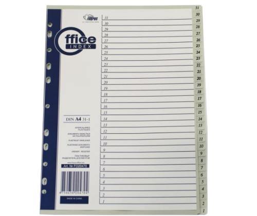 Registri vahelehed A4 31-1 hall plast FO