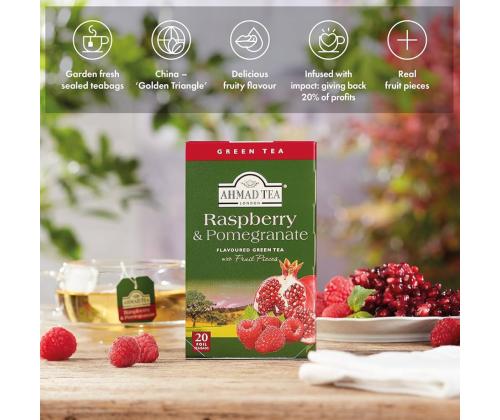 Roheline tee AHMAD Vaarikas-Granaatõun 20tk ümbrikus