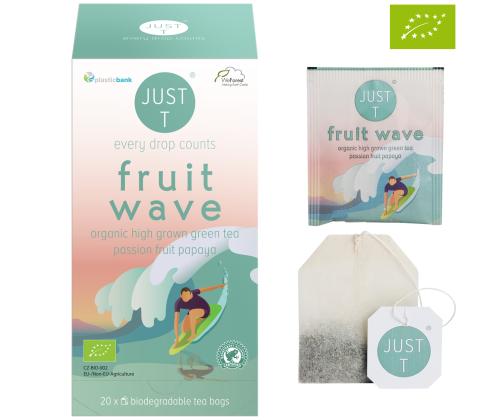 Roheline tee JUST T Fruit Wave Bio passioni ja papaiaga 20tk