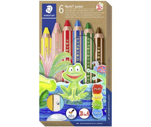 Värvipliiatsid STAEDTLER Noris Junior 3in1 6 värvi + teritaja
