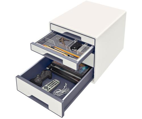 Sahtliboks 287x270x363mm 4-sahtliga LEITZ Wow Desk Cube valge-hall