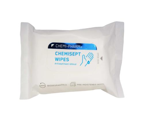 Salvrätikud kätele niisutatud antibakteriaalsed CHEMI-PHARM Chemisept, 24tk
