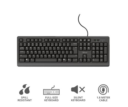 TRUST Primo, US, must - Klaviatuur