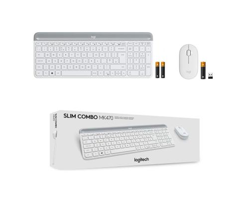 LOGITECH Slim Combo MK470, SWE, valge - Juhtmevaba klaviatuur + hiir