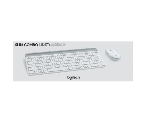 LOGITECH Slim Combo MK470, SWE, valge - Juhtmevaba klaviatuur + hiir