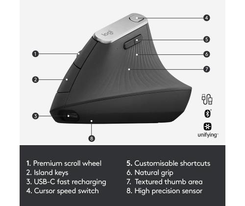 Juhtmevaba hiir LOGITECH MX Vertical Advanced Ergonomic