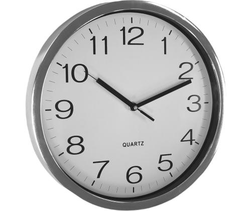 Seinakell diameeter 31cm hõbedane raam ja mustad numbrid