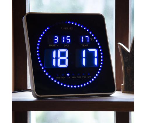 Seinakell UNILUX Flo LED  digitaalne 28x28x3,5cm