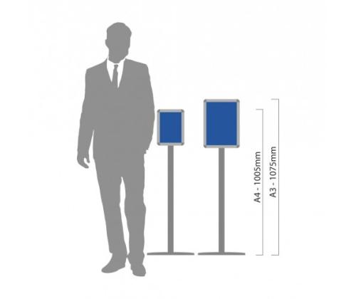 Infoalus põrandale Sentry A4 formaadile kandiline jalg