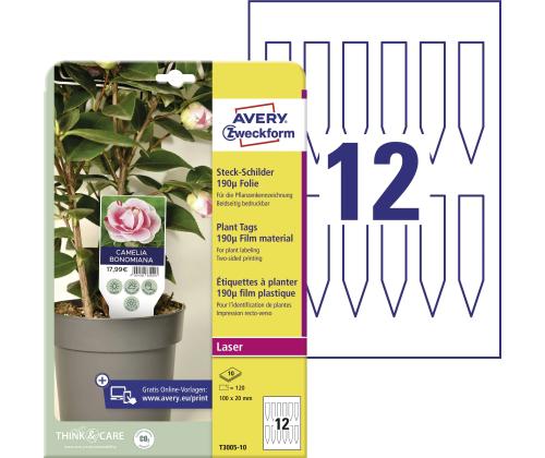 Sildid taimedele AVERY Zweckform 100x20mm 6 lehel 10 lehte