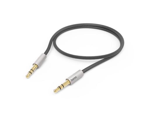 HAMA AluLine, 3.5mm - 3.5mm, 0,5 m, hõbe/must - Kaabel