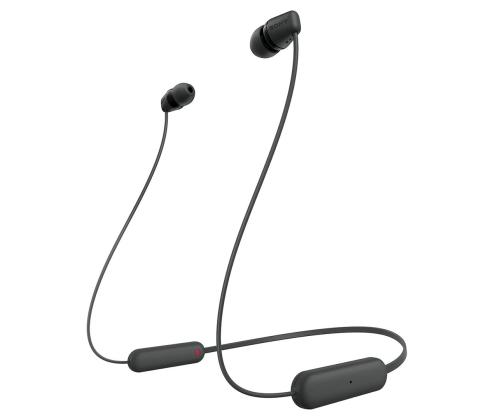 Sony WI-C100, must - Juhtmevabad kõrvaklapid