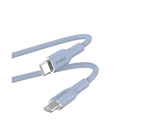 Puro SOFT, USB-C, Lightning, 1,5 m, helesinine - Kaabel