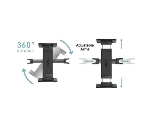 SBS Headrest Mount, kuni 12.9'', must - Tahvelarvuti hoidja autosse