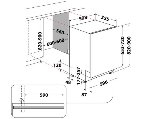 Integreeritav nõudepesumasin WHIRLPOOL (15 nõudekomplekti)