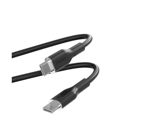 Puro Soft, USB-C / USB-C, 1,5 m, must - Kaabel