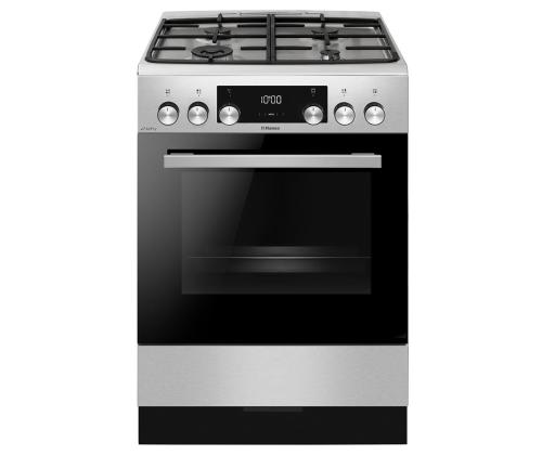 Hansa, 77 L, laius 60 cm, roostevaba teras - Gaasipliit elektriahjuga