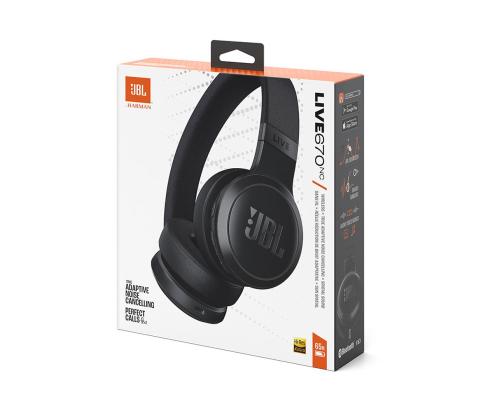 JBL Live 670NC, adaptiivne mürasummutus, must - Juhtmevabad kõrvapealsed kõrvaklapid