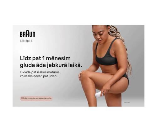 Braun Silk epil 5, märg- ja kuivkasutus, valge - Epilaator