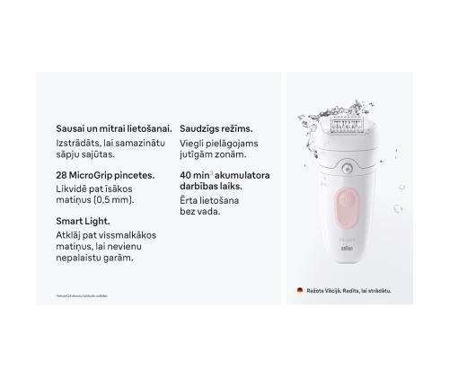 Braun Silk epil 5, märg- ja kuivkasutus, valge - Epilaator