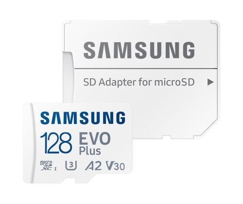 Samsung EVO Plus, microSDXC, 128 GB, valge - Mälukaart ja adapter