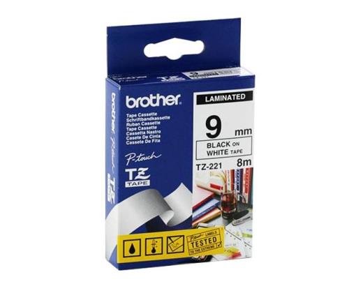 Lint must kiri valgel taustal 8m x 9mm Brother