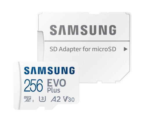 Samsung EVO Plus, microSDXC, 256 GB, valge - Mälukaart ja adapter