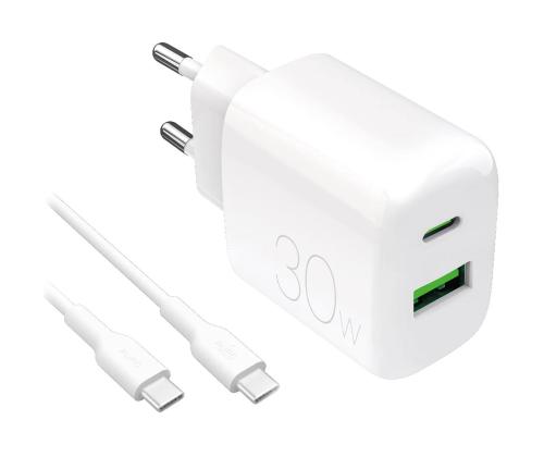 Puro Pro Lite Charger + USB-C cable, 30W, valge - Laadija