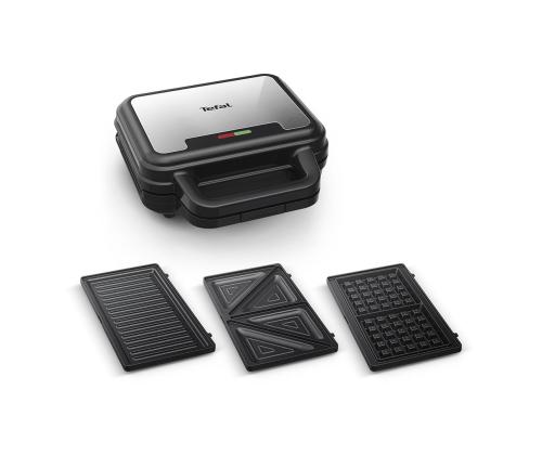 Tefal UltraCompact 3in1, hall/must - Vahvlimasin, Võileivagrill & Panini Press