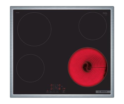 Bosch seeria 4, laius 58,3 cm, terasraamiga, must - Integreeritav keraamiline pliidiplaat