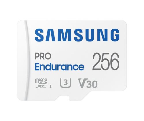 Samsung PRO Endurance, microSDXC + SD adapter, 256 GB, valge - Mälukaart