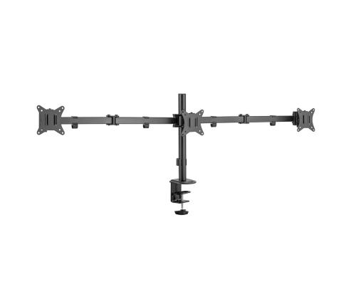 Deltaco Triple Desk Mount, 13-27'', must - Monitori statiiv