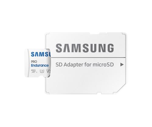 Samsung PRO Endurance, microSDXC + SD adapter, 128 GB, valge - Mälukaart