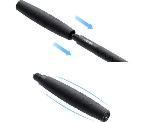 Insta360 85cm Invisible Selfie Stick, must - Kaamera käsistatiiv