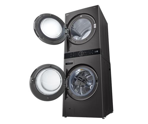 LG, 12 kg + 10 kg, sügavus 66 cm, 1400 p/min, must - Pesumasin + Pesukuivati