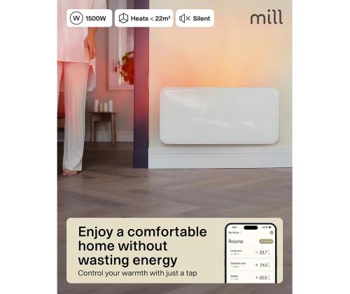 Mill Gen 4, Wi-Fi, 1500 W, valge - Elektriradiaator alusega