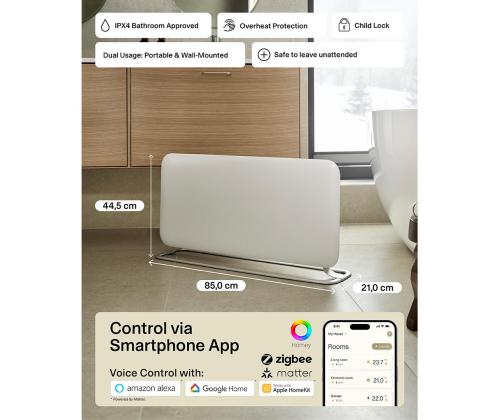 Mill Gen 4, Wi-Fi, 1500 W, valge - Elektriradiaator alusega