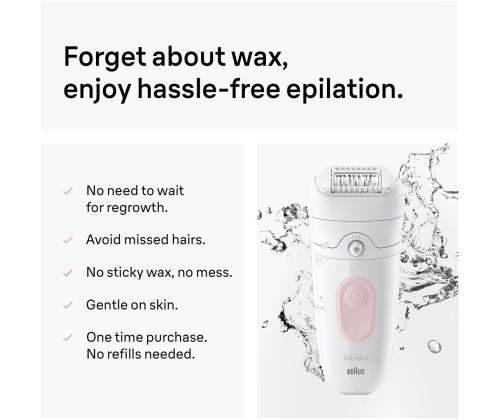 Braun Silk epil 5, märg- ja kuivkasutus, valge - Epilaator