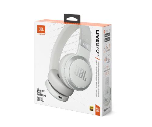 JBL Live 670NC, adaptiivne mürasummutus, valge - Juhtmevabad kõrvapealsed kõrvaklapid