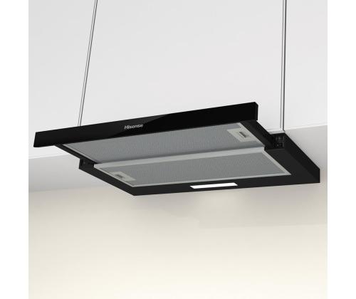 Hisense, 450 m³/h, laius 60 cm, must - Integreeritav õhupuhasti