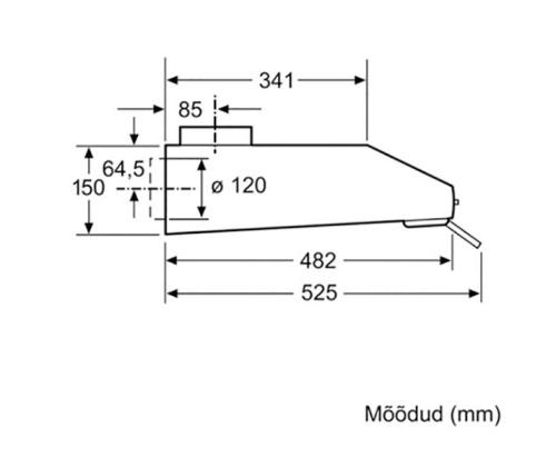 Bosch, 350 m³/h, laius 60 cm, valge - Õhupuhasti