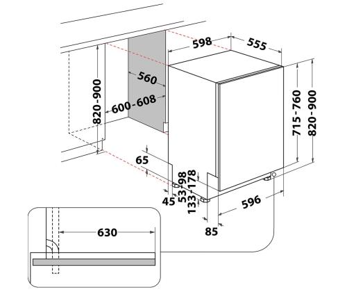 Whirlpool, 15 nõudekomplekti, laius 60 cm - Integreeritav nõudepesumasin