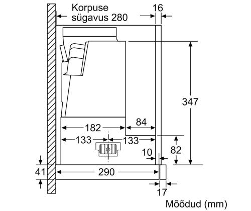 Bosch, 728 m³/h, laius 59,8 cm, hõbedane - Integreeritav õhupuhasti