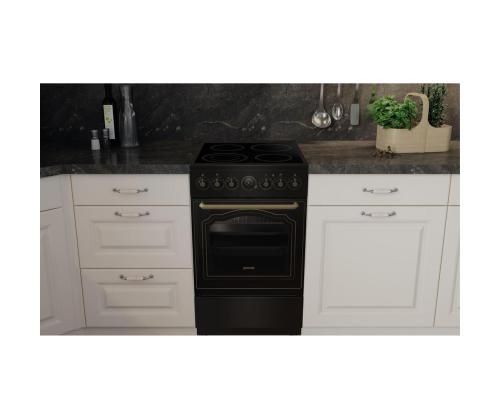 Gorenje, retro, 70 L, must - Eraldiseisev keraamiline pliit